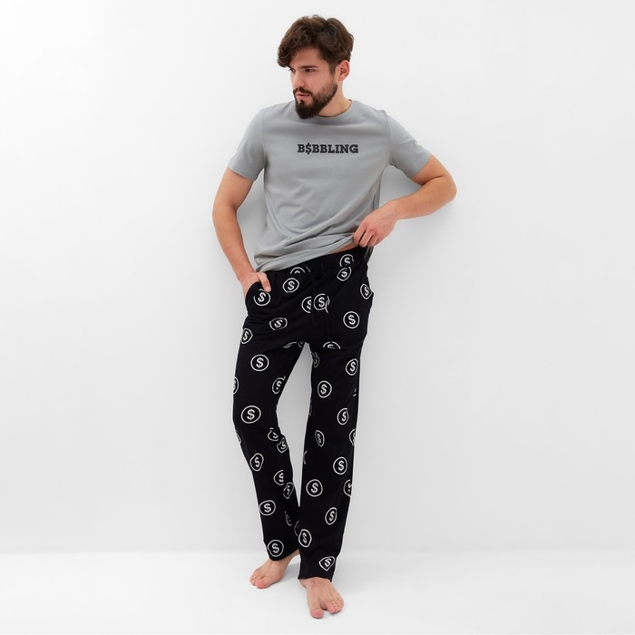 Пижама мужская KAFTAN Пижама мужская KAFTAN "Bubbling" размер 56, черный