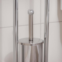 Ёрш для унитаза напольный Accoona, 21,5&times;21,5&times;81 см, с держателем для туалетной бумаги, цвет хром