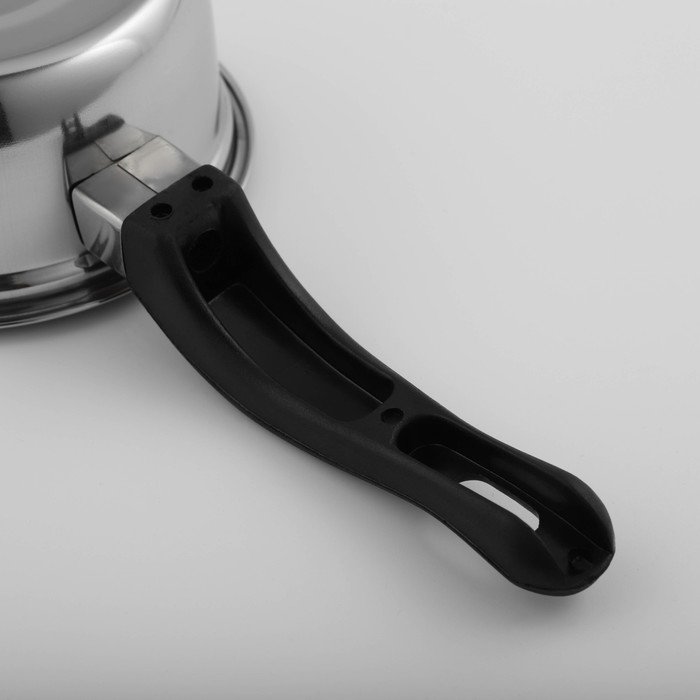 Сотейник из нержавеющей стали Доляна &laquo;Индия&raquo;, 400 мл, d=12 см, пластиковая ручка, цвет серебряный