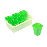 Набор для рассады: стаканы по 250 мл (6 шт.), контейнер 24 &times; 16 см, МИКС