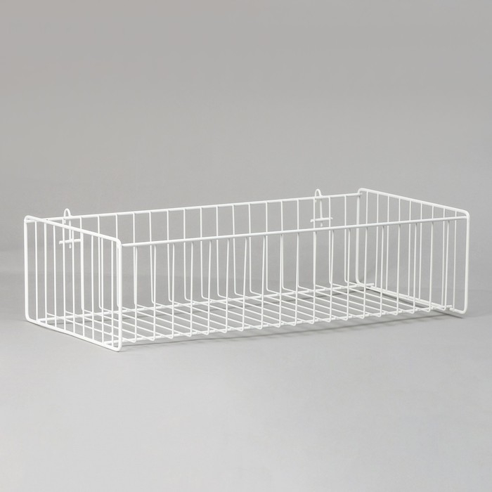 Корзина на сетку, большая, 61&times;30,5&times;16 см, цвет белый