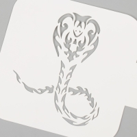 Трафарет новогодний пластиковый "Кобра", размер 9х9 см