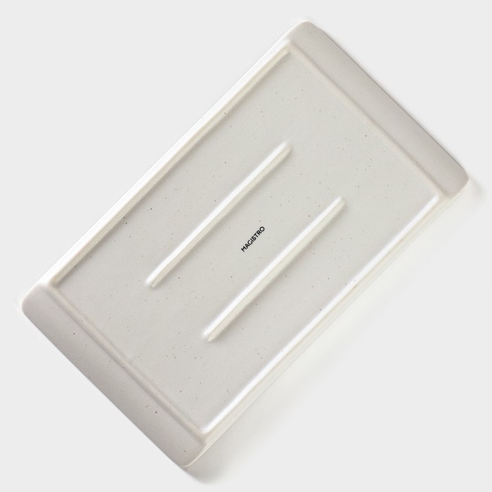 Блюдо фарфоровое для подачи Magistro Slate, 26,5×15 см, цвет белый Блюдо фарфоровое для подачи Magistro Slate, 26,5×15 см, цвет белый