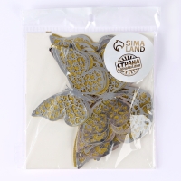 Набор топперов «Бабочки», с узорами, набор — 12 шт., цвет серебро Набор топперов «Бабочки», с узорами, набор — 12 шт., цвет серебро