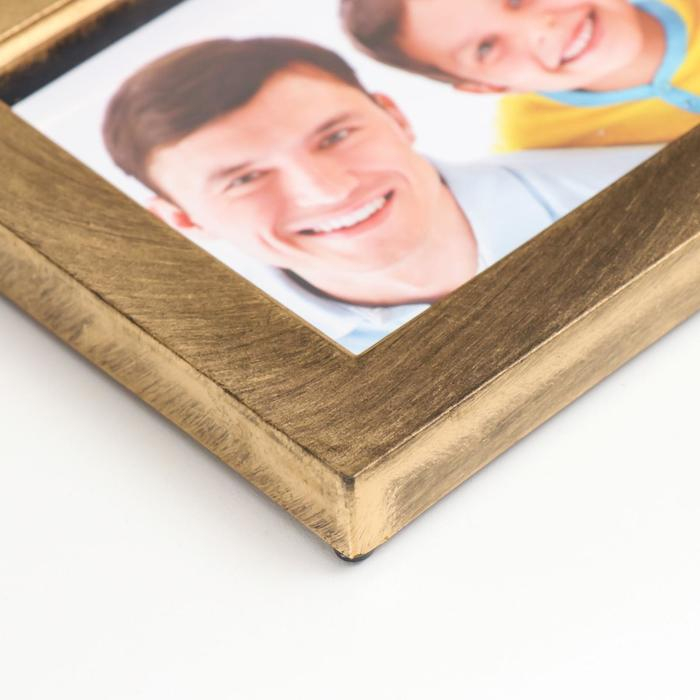 Фоторамка пластик на 8 фото 10х10, 10х15 см Фоторамка пластик на 8 фото 10х10, 10х15 см "Восход солнца" тёмное золото 44,5х49,5 см