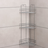 Полка угловая 3-х ярусная &laquo;Трапеция&raquo;, 25&times;18&times;62 см, цвет хром