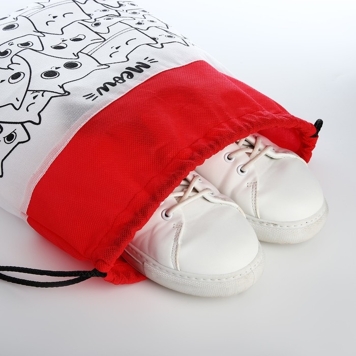 Мешок для обуви под раскраску «Котики» 34х40 см, спанбонд Мешок для обуви под раскраску «Котики» 34х40 см, спанбонд