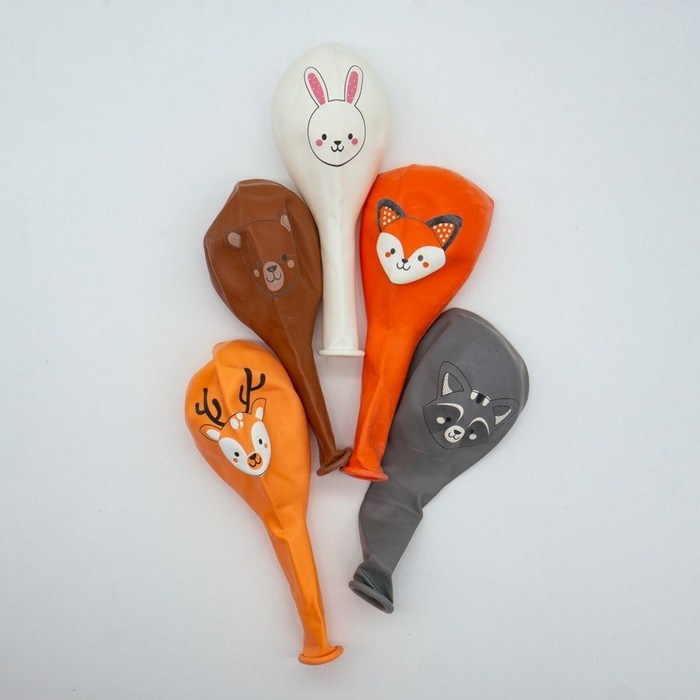 Шар латексный 12" &laquo;Лесные друзья&raquo; пастель МИКС , 2ст., набор 25 уп.