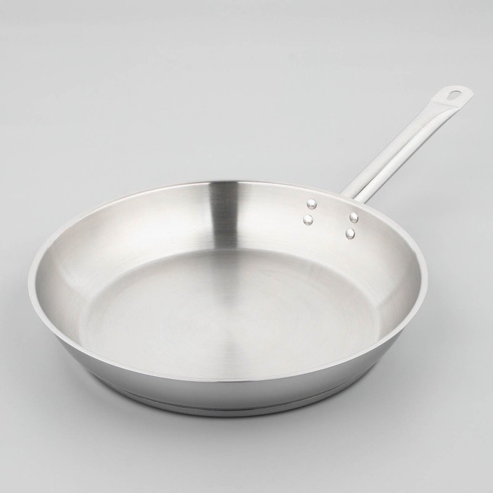 Сковорода из нержавеющей стали &laquo;Общепит&raquo;, d=34 см, толщина корпуса 0,6 мм, дно 3,5 мм, капсульное дно, индукция