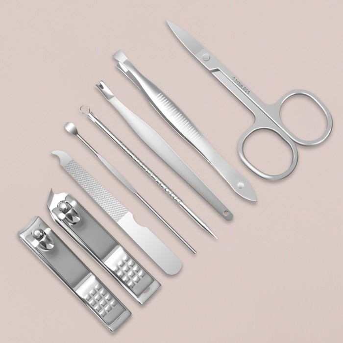 Набор маникюрный «Фактура», 8 предметов, в футляре, цвет МИКС Набор маникюрный «Фактура», 8 предметов, в футляре, цвет МИКС