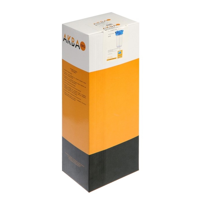 Корпус для фильтра Корпус для фильтра "Аквабрайт" АБФ-10-34, 3/4", для холодной воды, ключ и крепеж, прозрачный