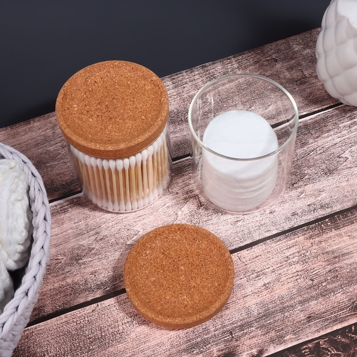 Набор органайзеров для ватных палочек и дисков, 17,5 × 10 × 10 см цвет прозрачный/коричневый Набор органайзеров для ватных палочек и дисков, 17,5 × 10 × 10 см цвет прозрачный/коричневый