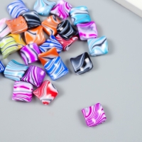 Бусины для творчества пластик "Квадрат красочные разводы" набор 20 гр 0,5х2,1х1,9 см