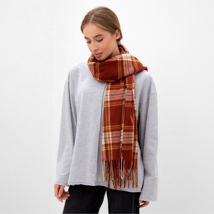 Шарф зимний с кистями MINAKU 65*180 + 8 см клетка Шарф зимний с кистями MINAKU 65*180 + 8 см клетка