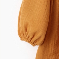 Платье детское с длинным рукавом KAFTAN "Муслин", размер 30 (98-104 см) цвет горчичный