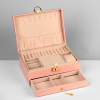 Подставка для украшений &laquo;Шкатулка&raquo; 2 яруса,17&times;23&times;10 см, цвет розовый