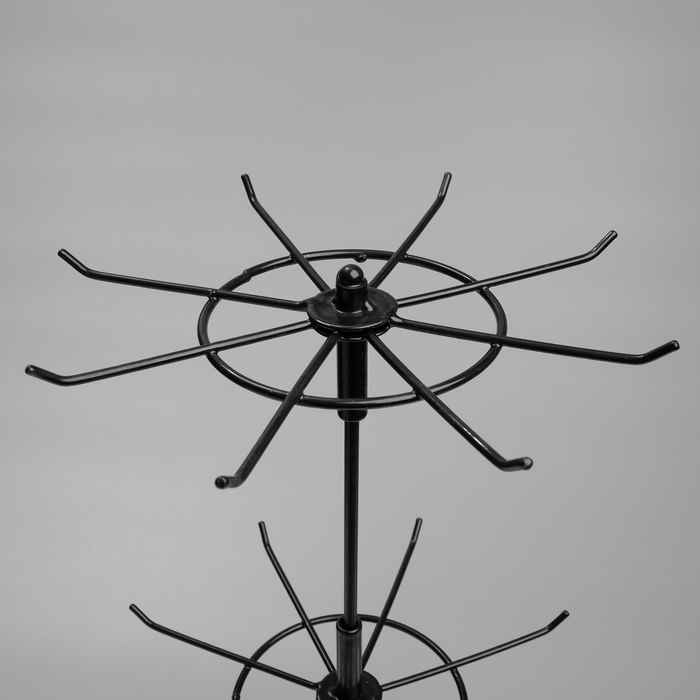 Вертушка, 2 яруса по 8 крючков, 21,5&times;21,5&times;41 см, цвет чёрный