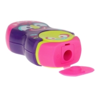 Точилка 1 отверстие с контейнером Maped Loopy Fancy, с ластиком, 2в1, микс Точилка 1 отверстие с контейнером Maped Loopy Fancy, с ластиком, 2в1, микс