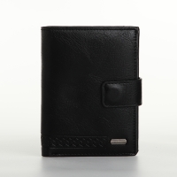 Портмоне мужское на магните 3 в 1, отдел для автодокументов, паспорта, цвет чёрный Портмоне мужское на магните 3 в 1, отдел для автодокументов, паспорта, цвет чёрный
