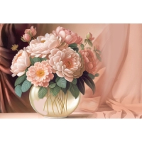 Картина по номерам с подрамником и гирляндой &laquo;Пионы&raquo;, 20 х 30 см