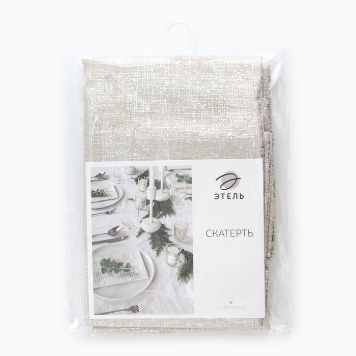 Скатерть Этель серебро 140*220 &plusmn;5 см, 100% п/э, 180гр/м2