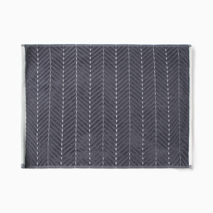 Коврик махровый Этель Lines, цв. тёмно-серый, 50х70 см, 100% хлопок, 750 г/м2 Коврик махровый Этель Lines, цв. тёмно-серый, 50х70 см, 100% хлопок, 750 г/м2