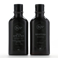 Подарочный набор косметики BLACK ONYX, гель для душа и шампунь для волос, 2 х 290 мл, аромат перца и агарового дерева, HARD LINE Подарочный набор косметики BLACK ONYX, гель для душа и шампунь для волос, 2 х 290 мл, аромат перца и агарового дерева, HARD LINE