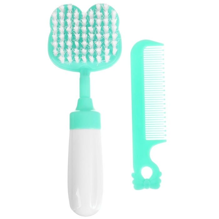 Набор расчёсок с погремушкой &laquo;Панда&raquo;, 2 предмета: расчёска с зубчиками + щётка