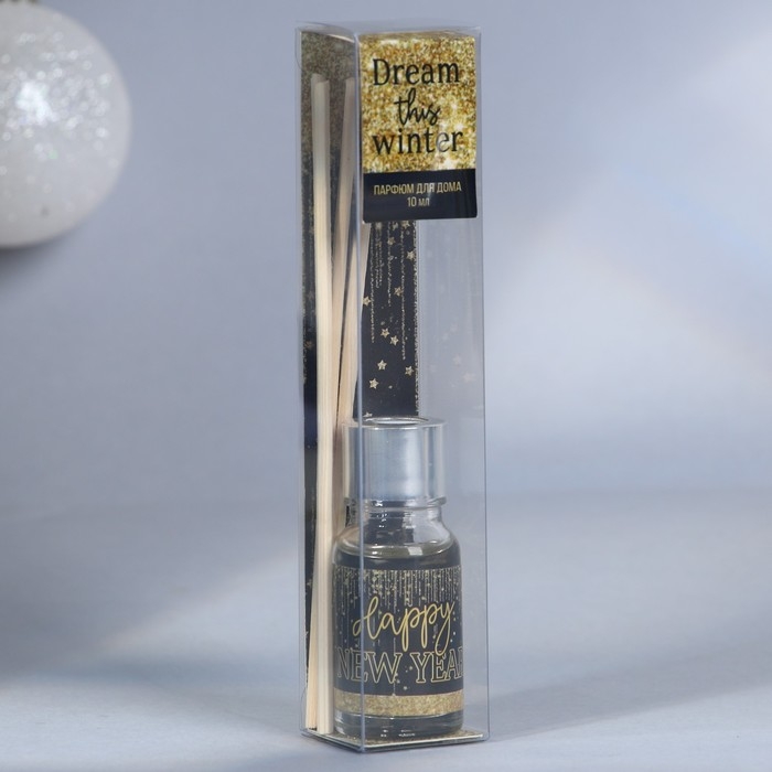 Новый год! Диффузор ароматический палочки &laquo;Новогодняя коллекция: Happy new year&raquo;, черный лед, 10 мл