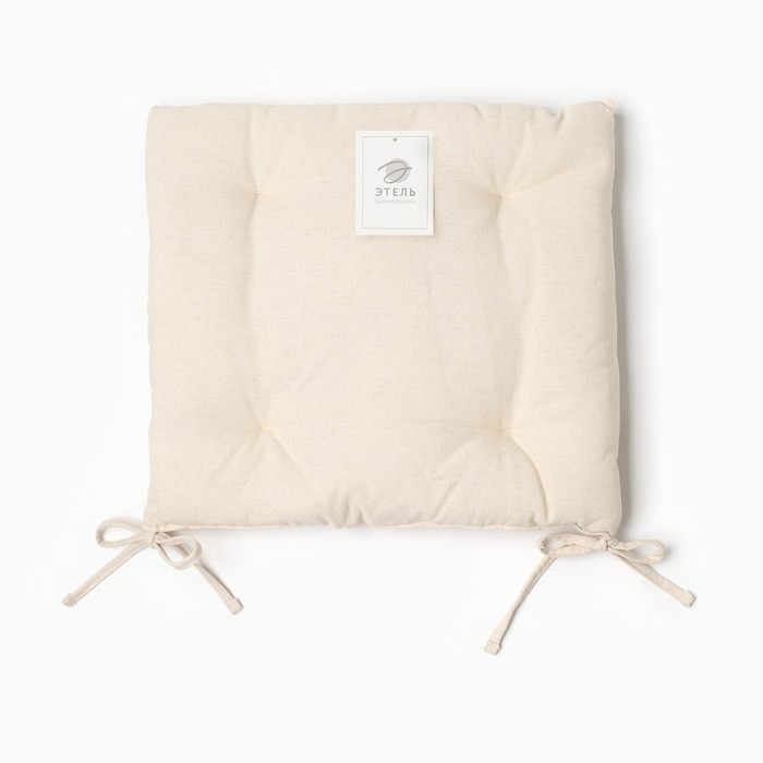 Сидушка Этель "ECO", цвет молочный, 42х42 см, 70% хл, 30% лён, 190 г/м2