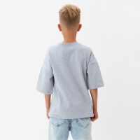 Футболка детская MINAKU: Basic Line KIDS, цвет серый меланж, рост 158 см