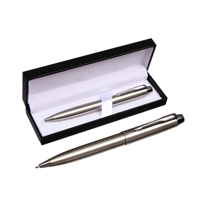 Ручка подарочная, шариковая Ручка подарочная, шариковая "Атлантик", в кожзам футляре, поворотная, корпус серебро