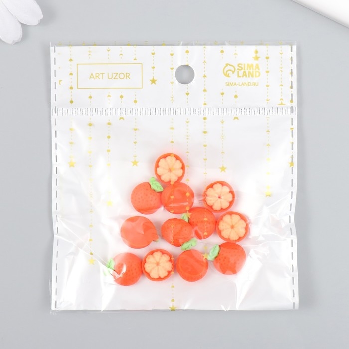 Декор для творчества пластик Декор для творчества пластик "Цитрусовый" н-р 12 шт 1,2х1,2 см