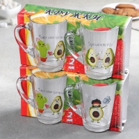 Набор кружек &laquo;Авокадо&raquo;, 300 мл, в подарочной упаковке, 2 шт, рисунок МИКС