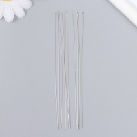 Иглы металл для бисера в стеклянной колбе тонкие набор 10 шт &Oslash; 0,45х120 мм 1,5х1,5х14 см