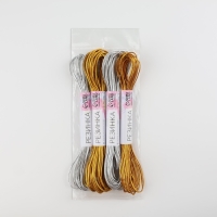 Резинки шляпные, 1 мм и 2 мм, 7 м, 4 шт, цвет золотой/серебряный