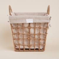 Корзина для хранения SL Home, ручное плетение, с ручками, квадратная, джут, 27&times;27&times;31 см