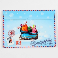 Письмо от Деда Мороза на новый год в конверте «Новогодний ответ!» с деревянной игрушкой под роспись Письмо от Деда Мороза на новый год в конверте «Новогодний ответ!» с деревянной игрушкой под роспись