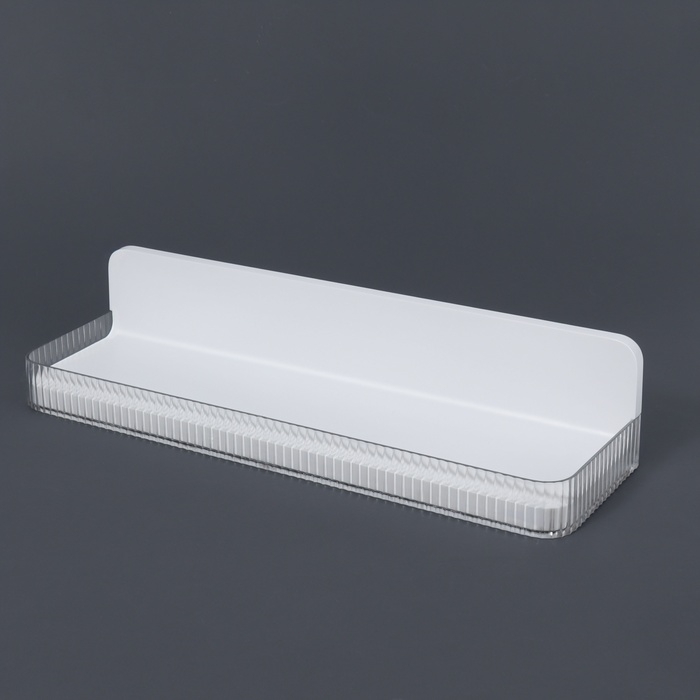 Органайзер для хранения, навесной, 1 секция, с клеевой основой, 35 &times; 10 &times; 7,5 см, цвет полупрозрачный/белый