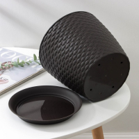 Горшок с поддоном &laquo;Ротанг&raquo;, 4,7 л, цвет коричневый