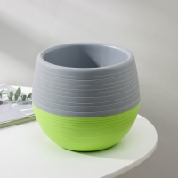 Горшок для цветов с поддоном &laquo;Япония&raquo;, 2 л, цвет серо-фисташковый