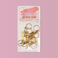 Пирсинг для волос &laquo;Молния&raquo;, 4,1 &times; 1,3 см, 10 шт, цвет золотистый