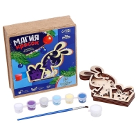 Роспись по дереву &laquo;Зайка&raquo;, новогодний набор для творчества