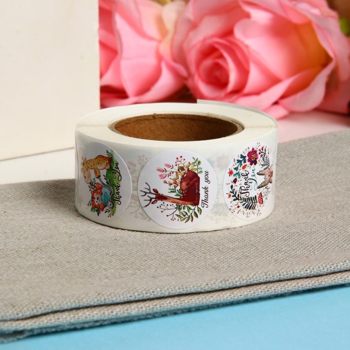 Новый год. Набор наклеек в рулоне Новый год. Набор наклеек в рулоне "Животные", 500 шт, 2,5 х 2,5 см