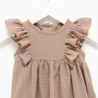 Боди с рюшей Крошка Я "Муслин", рост 62-68 см, цвет бежевый