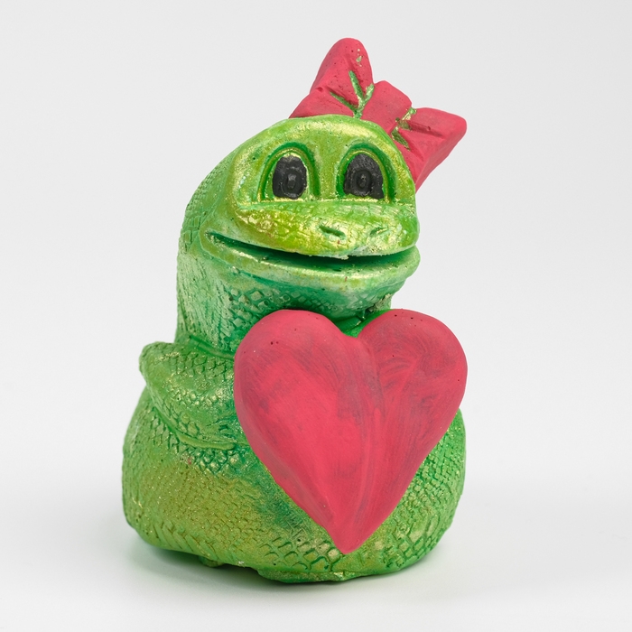 Новый год. Символ 2025. Фигура "Змея Мамба" светло-зеленая, 8х6см