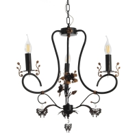 Люстра "Сандра" 3xE14 40Вт черно-золотой 51х51х52-110 см BayerLux Люстра "Сандра" 3xE14 40Вт черно-золотой 51х51х52-110 см BayerLux
