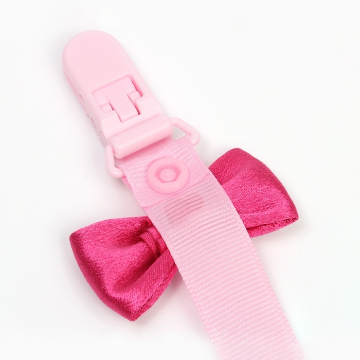 Держатель для соски - пустышки «Маленькая леди», на ленте Держатель для соски - пустышки «Маленькая леди», на ленте