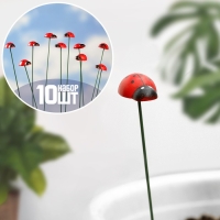 Штекер "Божья коровка Дарли" 2,5см, длина 25см, набор 10шт Штекер "Божья коровка Дарли" 2,5см, длина 25см, набор 10шт