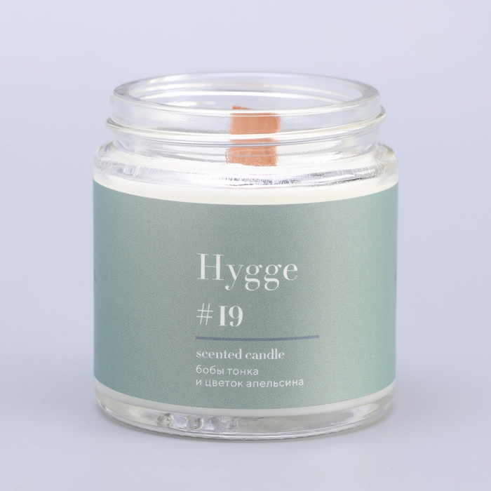 Свеча ароматическая Свеча ароматическая "Hygge" #19 Бобы тонка и цветок апельсина, соевый воск, в банке, 90 г